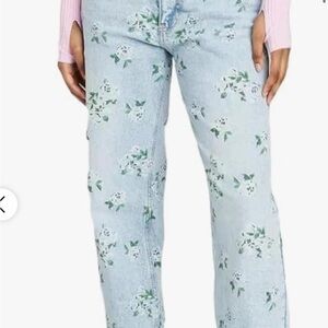 Wild Fable Light Blue Floral Straight Leg Jeans
